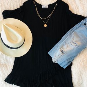 Black flowy top